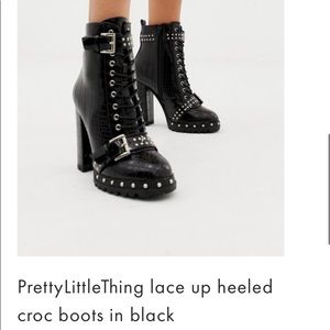 PrettyLittleThing snake skin booties *NEVER WORN*